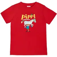 Peppi Pitkätossu Pippi Logo T-Shirt - Red - 122/128