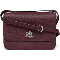 Ralph Lauren Crosshatch Leather Medium Sophee Bag - Burgundy - ONE SIZE