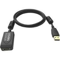 Vision Professional Usb-a Male To Usb-a Female Cable 5 M Hopeinen