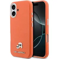 Karl Lagerfeld iPhone 17 Karl and Choupette Heads Pins Kotelo - MagSafe-yhteensopiva - oranssi