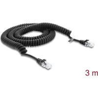 DeLOCK 91236, 3 m, Cat5e, U/UTP (UTP), RJ-50, RJ-50, Musta