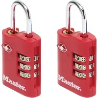 Master Lock 4686EURT, Matkatavaroiden yhdistelmälukko, Mikä tahansa tuotemerkki, Sinkki, Musta, Sininen, Purppura, Punainen, Terästä, Reppu, Salkku, M