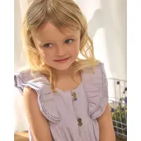 En fant Dress Ss Muslin - Purple - 116