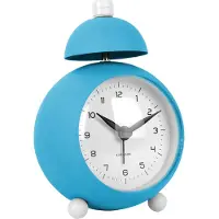 Karlsson Alarm Clock Chaplin Metal Matt Bright Blue - Blue - H:12.7CM