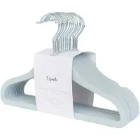 3 Sprouts Velvet Hangers (15 Pcs.), Blue - Grey - ONE SIZE