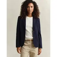 Gant for woman. 4770330 Navy blue Slim Fit piqué blazer (42), Casual, Cotton, Classic