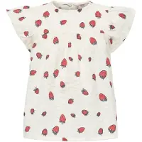 ONLY Kmgfina Cerise Ss Top Aop Wvn - Cream - 116