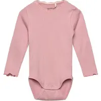 Huttelihut Body Ls Rib - Pink - 80
