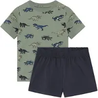 Minymo T-Shirt+Short Set Aop - Khaki green - 122