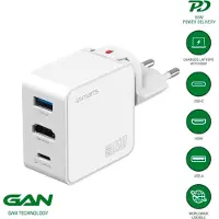 4smarts 3in1 HDMI hub with charger GaN Flex 65W white