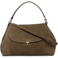 Totême T-Lock Suede Shoulder Bag - Brown - ONE SIZE