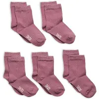Minymo Ankle Sock -Solid (5-Pack) - Purple - 15-18