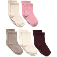 Minymo Sukat - 5 kpl - Wild Rose/Violetti/Valkoinen M. Pisteet - - 35/38 - Sukat