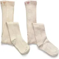Minymo Stocking W.pointelle (2-Pack) - Beige - 140\146