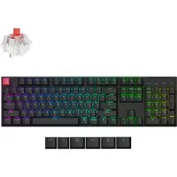 Keychron K10X-H1 RGB LED -näppäimistö, 104 näppäintä, langaton & langallinen, PBT-näppäinhatut, 1000 Hz, musta