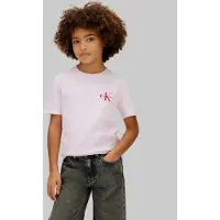 Calvin Klein Chest Monologo Ss T-Shirt - Pink - 140