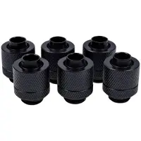 Alphacool 13/10mm Eiszapfen ruuviliitin, suora, G1/4, 6-pack, musta