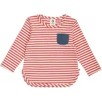 Müsli Rib Stripe Pocket L/S T Baby - Red - 74