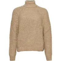 Superdry for woman. W6110397A Loose-Fit Knit Sweater with Turtleneck beige (L), Brown, Casual, Acrylic, Long sleeve