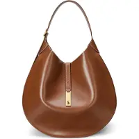 Ralph Lauren for woman. 428867518009 Brown leather large Polo ID shoulder bag (OSFA), Casual