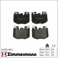 ZIMMERMANN Jarrupalasarja (4kpl), levyjarru 26776.195.1