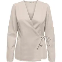 ONLY Onlsilla L/S Tie Wrap Blouse Cc Pnt - Beige - L