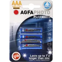 Agfa 110-802572, Kertakäyttöinen akku, AAA, Alkali, 1,5 V, 4 kpl, Harmaa, Punainen