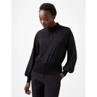 French Connection Krista Knit L/S Stand Nk Top - Black - M