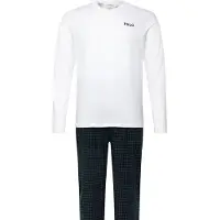 Ralph Lauren Cotton Jersey & Plaid Flannel Sleep Set - White - S
