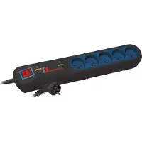 LESTAR Listwa przeciwprzepięciowa LFT-2005, 3L EMI/RFI, 5,0m, czarna