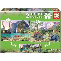 Educa 2X100 Dino World - Multi/patterned - ONE SIZE