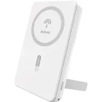 Dudao Powerbank telineellä 10000mAh 20W USB, USB-C ja MagSafe - valkoinen