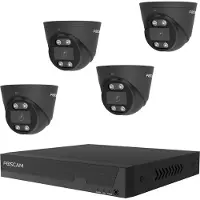 Foscam FN9108E-T4-2T BLACK, Langallinen, Kupoli, RJ-45, Ulkona, 4500 K, 256 GB