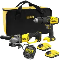 Stanley Työkalusarja SFMCK471D2S-QW (SFMCD700 + SFMCG400); 18 V; 2x2,0 Ah akku