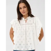 Kaffe Kafiona Frill Top - White - 40
