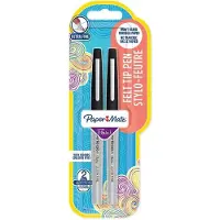 Paper Mate Erittäin kapeakärkiset Flair -kynät | Erittäin kapea kärki (0,4 mm) | Musta | 2 kpl