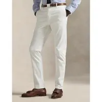 Ralph Lauren for man. 710979503007 Jarrett white Slim Fit satin pants (32/32), Casual, Cotton, Classic
