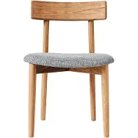 Muubs Tetra tuoli istuimella Betonin värinen kangas-luonnollinen öljytty tammi