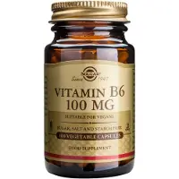 Solgar , Vitamiini B6, 100 mg, 100 Kasvis Capsuleja
