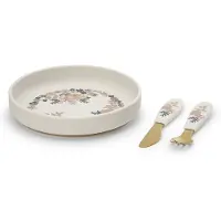 Elodie details Silicone Plate Set - Blue Garden Light - Multi/patterned - Ø 17 CM