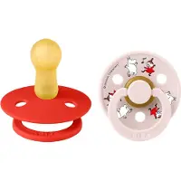 BIBS x Moomin Colour Dancing Tutti 2-pack Lateksi Koko 2, Candy Apple