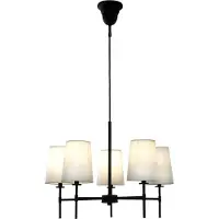 Aneta Lighting Verbier musta/valkoinen 5-osainen kattokruunu
