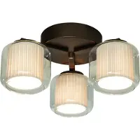 Aneta Lighting Amsterdam ruskea/kirkas/valkoinen 3-osainen plafondi