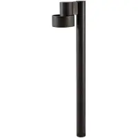 LUCANDE LED-pylväsvalaisin Elune, mattamusta, IP44, korkeus 77 cm Elune, Musta, Alumiini, Moderni