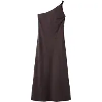 Mango Asymmetrical Dress With Gathered Strap - Brown - L