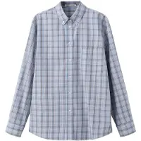 Mango Check Cotton Shirt - Blue - L
