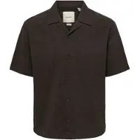 Only & Sons Onscruz Rlx Seersucker Resort Ss Shirt - Brown - L