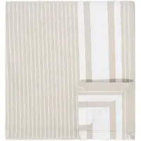 Lexington Home Icons Striped Org Cotton Oxford Tablecloth - Beige - 150X250