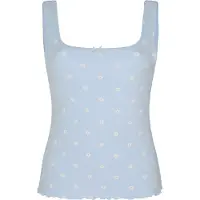Hunkemoller Singlet Pointelle Lace Print - Blue - S