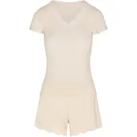 Hunkemoller Pyjamashortsit 'Nana' kerma